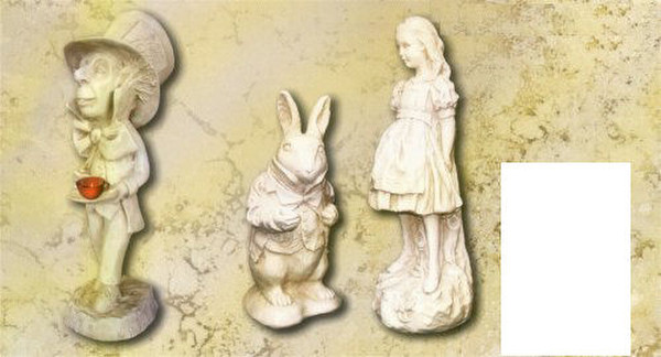 Alice In Wonderland Statuary Set Of Three Sculptures